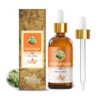 CRYSALIS Harshringar (Nyctanthes Arbor-Tristis) | 100% Pure & Natural Undiluted Carrier Oil | Cold Pressed Oil for Glowing Skin, Healthy Hair, and Nourished Face -100Ml/ 3.38 Fl Oz