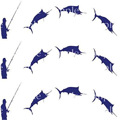 1/2 Sheet - Marlin Sport Fishing Birthday - D24353 - 2D Edible Cake/Cupcake Party Topper - D24353