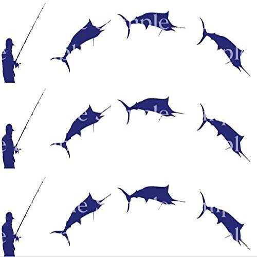 1/2 Sheet - Marlin Sport Fishing Birthday - D24353 - 2D Edible Cake/Cupcake Party Topper - D24353