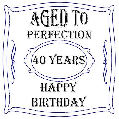 1/2 Sheet - Aged to Perfection 40th Birthday - D24327-2D Edible Cake/Cupcake Party Topper - D24327