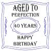 1/2 Sheet - Aged to Perfection 40th Birthday - D24327-2D Edible Cake/Cupcake Party Topper - D24327 view 1