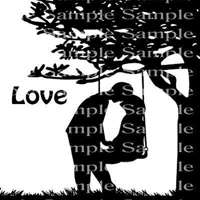 1/2 Sheet - Love Valentine's Birthday Silhouette - D24359 - 2D Edible Cake/Cupcake Party Topper - D24359