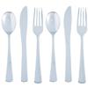 Fun Express - Premium Silver Metallic Cutlery Asst 24p for Wedding - Party Supplies - Solid Tableware - Cutlery - Wedding - 24 Pieces view 1