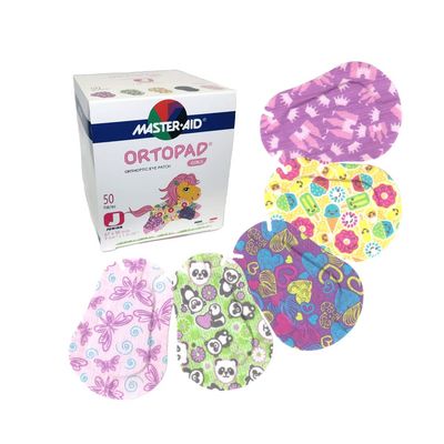 Ortopad Bamboo Girls Eye Patches, 50/Box (Junior Size, 0-2 yrs) Ice Cream Pack