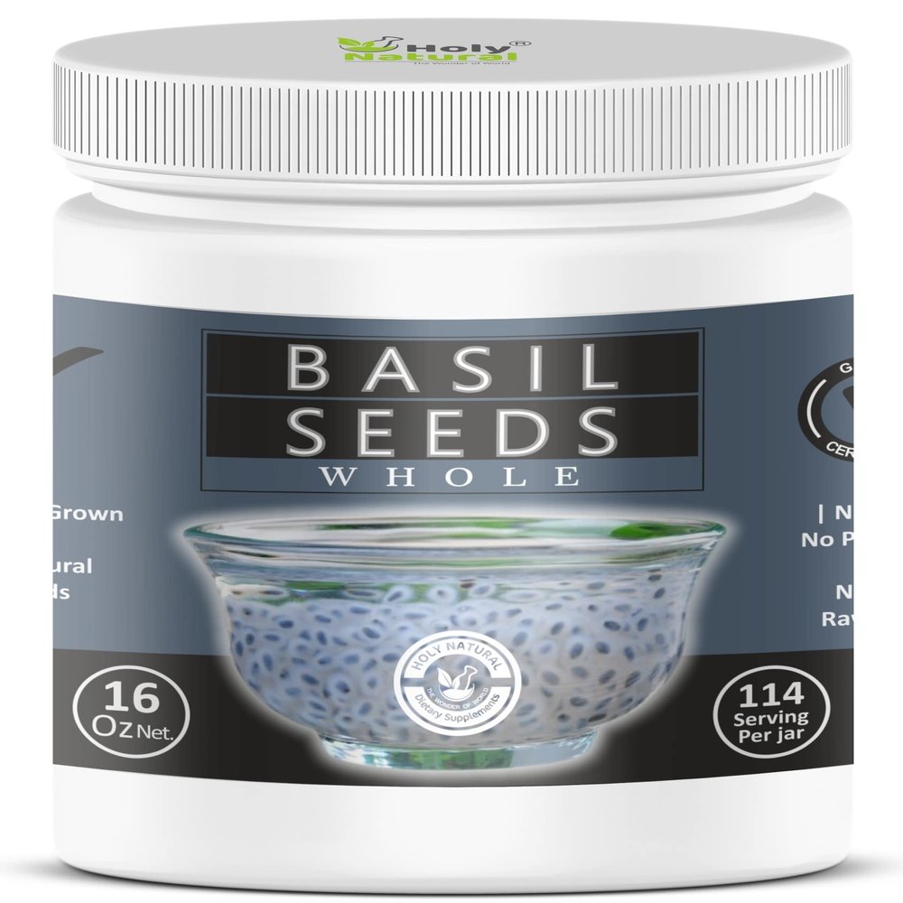 Basil Seeds  16 Oz/ 1 Lbs I Edible Basil Seeds, Sabja/Tukmaria/Falooda Seeds I Rich in Fiber I Act as Natural Body Coolant