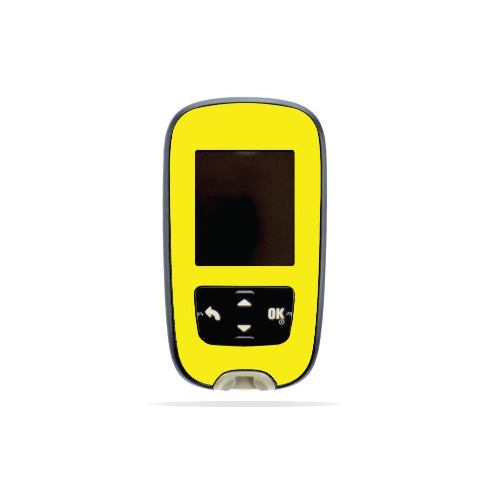 MightySkins Skin Compatible with Accu-Chek Guide - Solid Yellow | Protective, Durable, and Unique Vinyl Decal wrap Cover | Easy to Apply, Remove, and Change Styles | Made in The USA