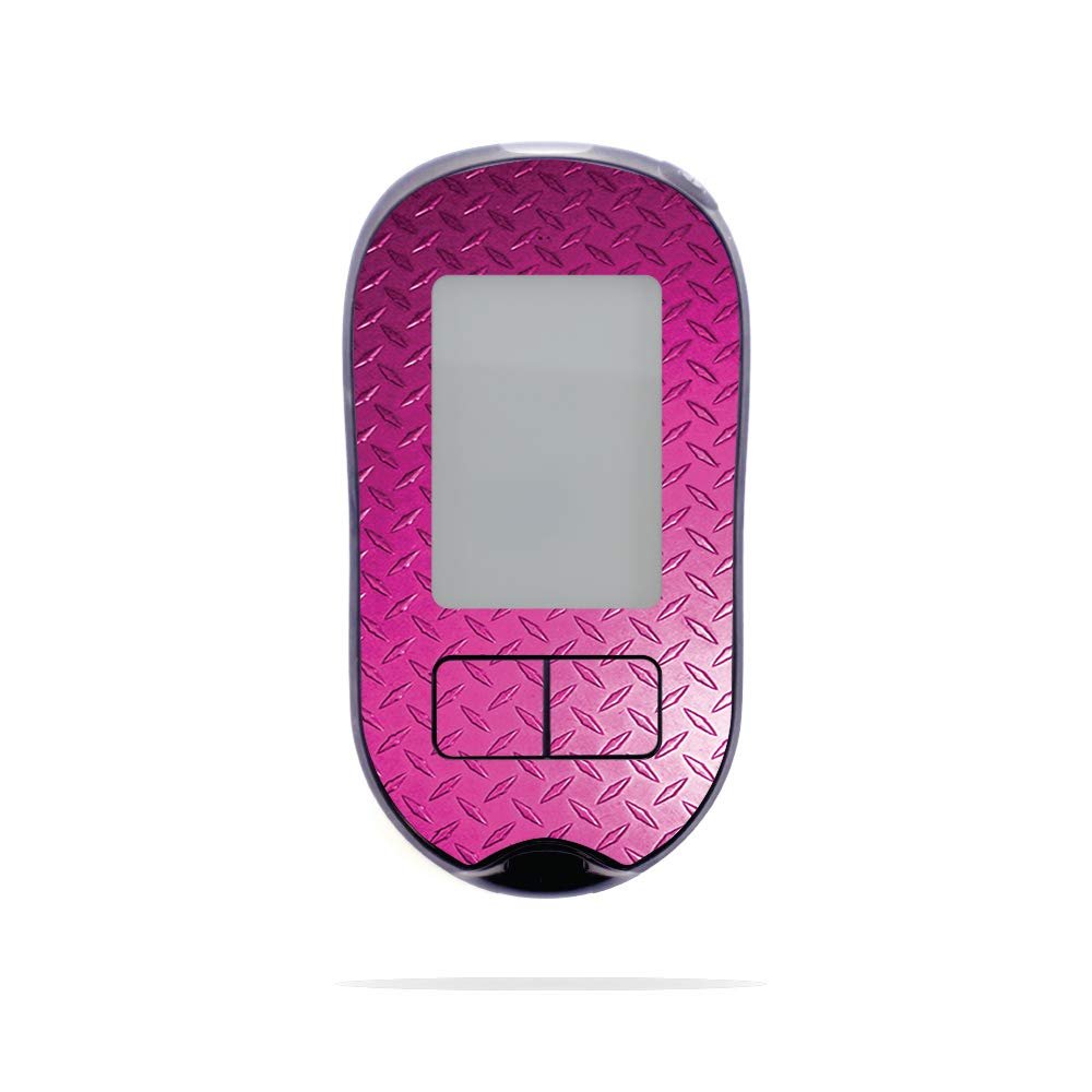 MightySkins Skin Compatible with Accu-Chek Aviva Plus - Pink Diamond Plate | Protective, Durable, and Unique Vinyl Decal wrap Cover | Easy to Apply, Remove, and Change Styles | Made in The USA