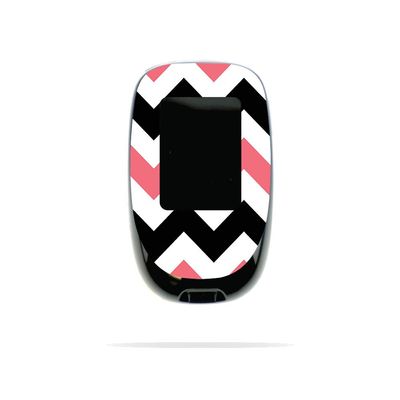 MightySkins Skin Compatible with Accu-Chek Nano - Black Pink Chevron | Protective, Durable, and Unique Vinyl Decal wrap Cover | Easy to Apply, Remove, and Change Styles | Made in The USA