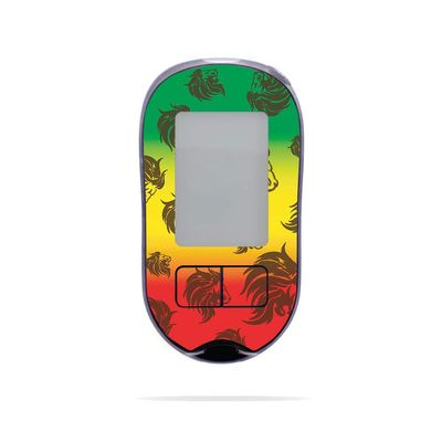 MightySkins Skin Compatible with Accu-Chek Aviva Plus - Rasta Lion | Protective, Durable, and Unique Vinyl Decal wrap Cover | Easy to Apply, Remove, and Change Styles | Made in The USA