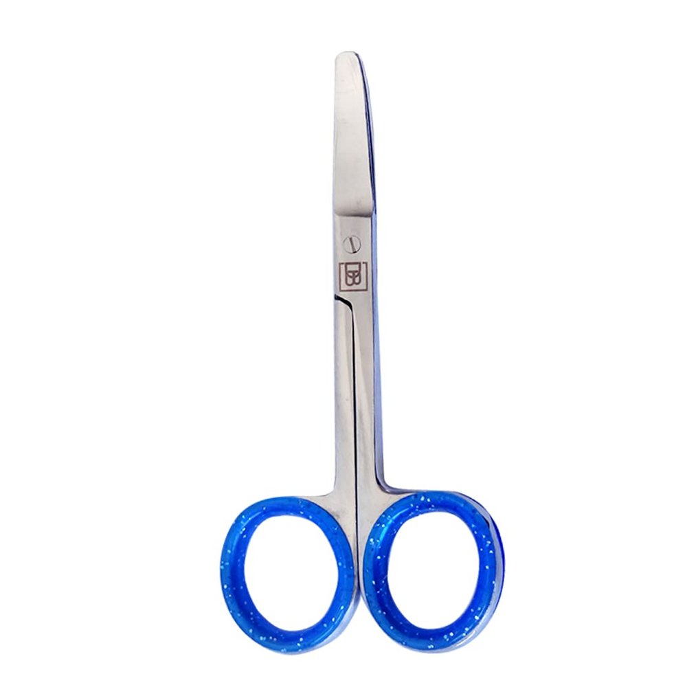 DILCINTIA BEAUTY Baby Nail Scissors Curved Tip Stainless Steel Silicone Ring