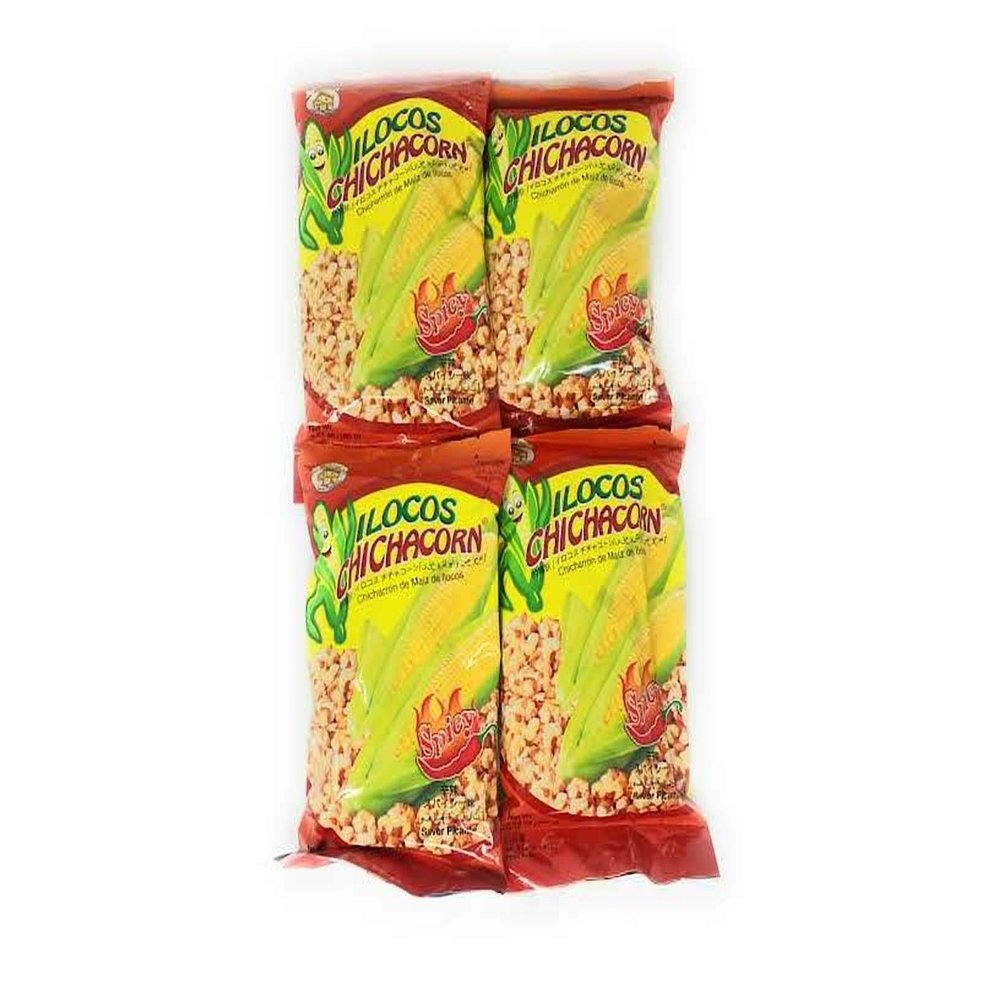 Ilocos Chichacorn Cornick Corn Nuts - Spicy Flavor, 3.53 oz (100g), 4 Pack