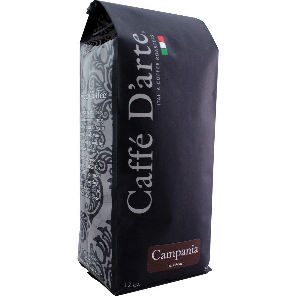 Caffe Darte Campania Ground Coffee  Dark Roast, Bold & Robust, Roasted in Seattle, Crafted for Drip Coffee Makers, 12 oz