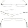 KOOSUFA Slim Pen Reading Glasses 2.0 Blue Light Blocking Men Women Spring Hinges Compact Tube Reader with Portable Clip Case, 1x Silver view 3