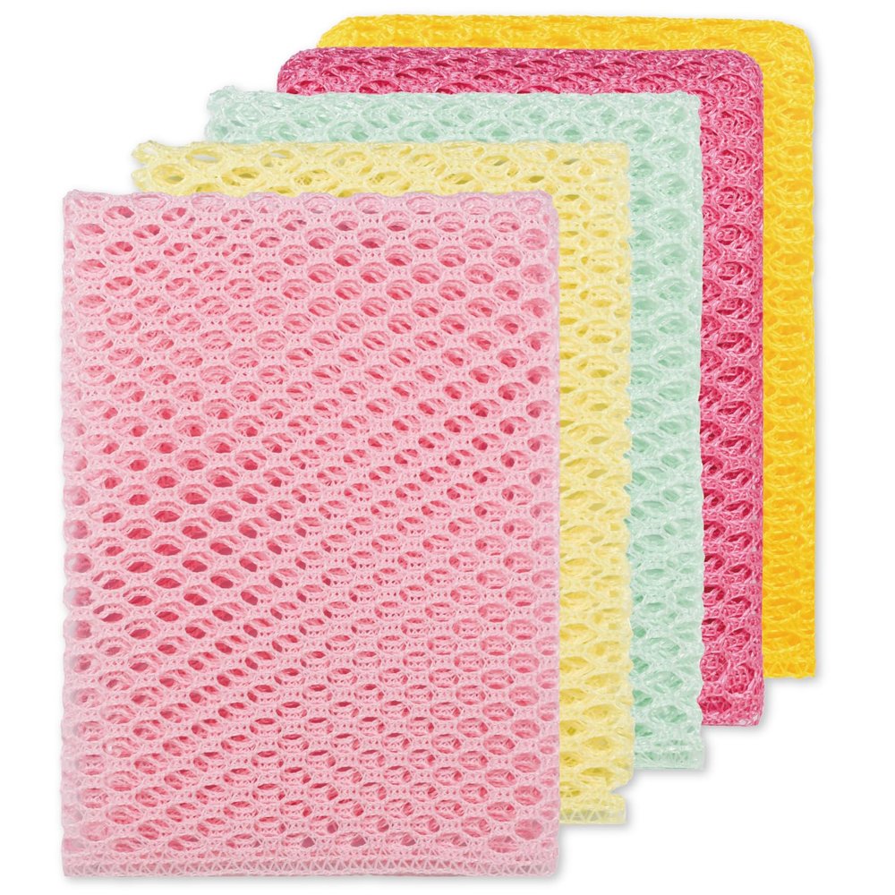 5PCS Innovative Dish Washing Net Cloths,Scourer,Quick Dry, Mesh net for Washing Dish, Dish wash net, Dish Sponge, Dish Scrubber 11" by 11"