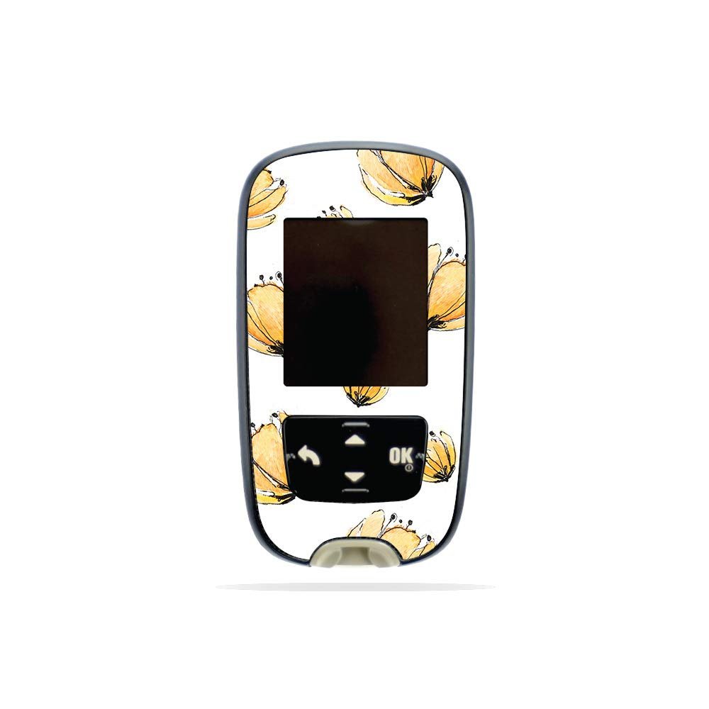 MightySkins Skin Compatible with Accu-Chek Guide - Yellow Poppy | Protective, Durable, and Unique Vinyl Decal wrap Cover | Easy to Apply, Remove, and Change Styles | Made in The USA