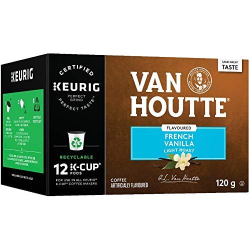12 Pack Single Serve Van Houtte French Vanilla Light Roast Coffee K-Cup Pods