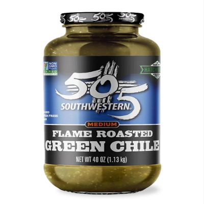 505 Southwestern Medium Flame Roasted Hatch Valley Green Chiles, 40 oz Jar  Gluten-Free, Non-GMO, All-Natural, Authentic New Mexico Flavor, Perfect for Tacos, Enchiladas, Soups, Stews, and Dips