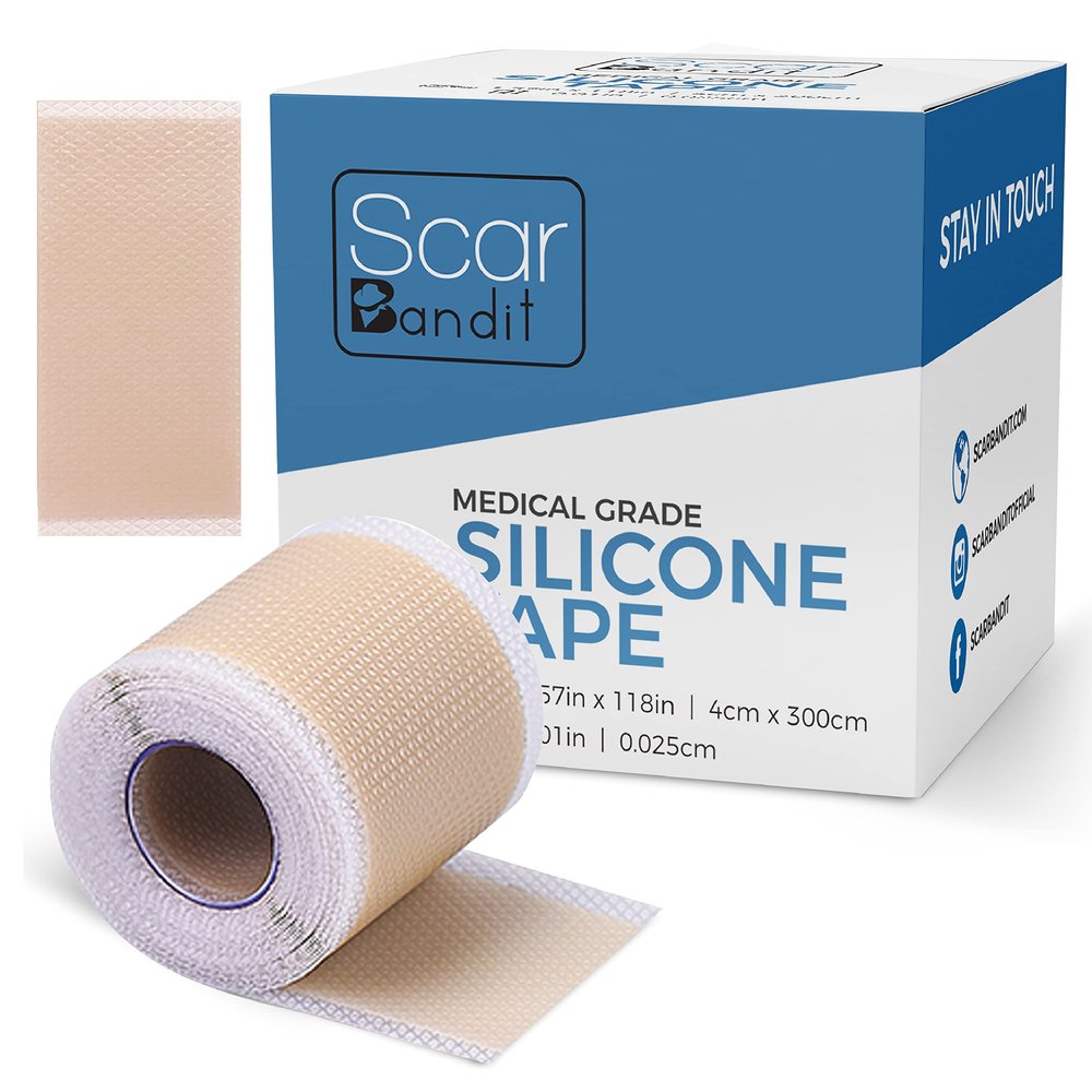 Scarbandit Silicone Scar Tape  Reusable Scar Sheets for Surgical Scars, Keloid Bump Removal, Burn, Acne Treatment, Stretch Mark Removal & c-Section  Waterproof & Breathable 118inch Scar Strips