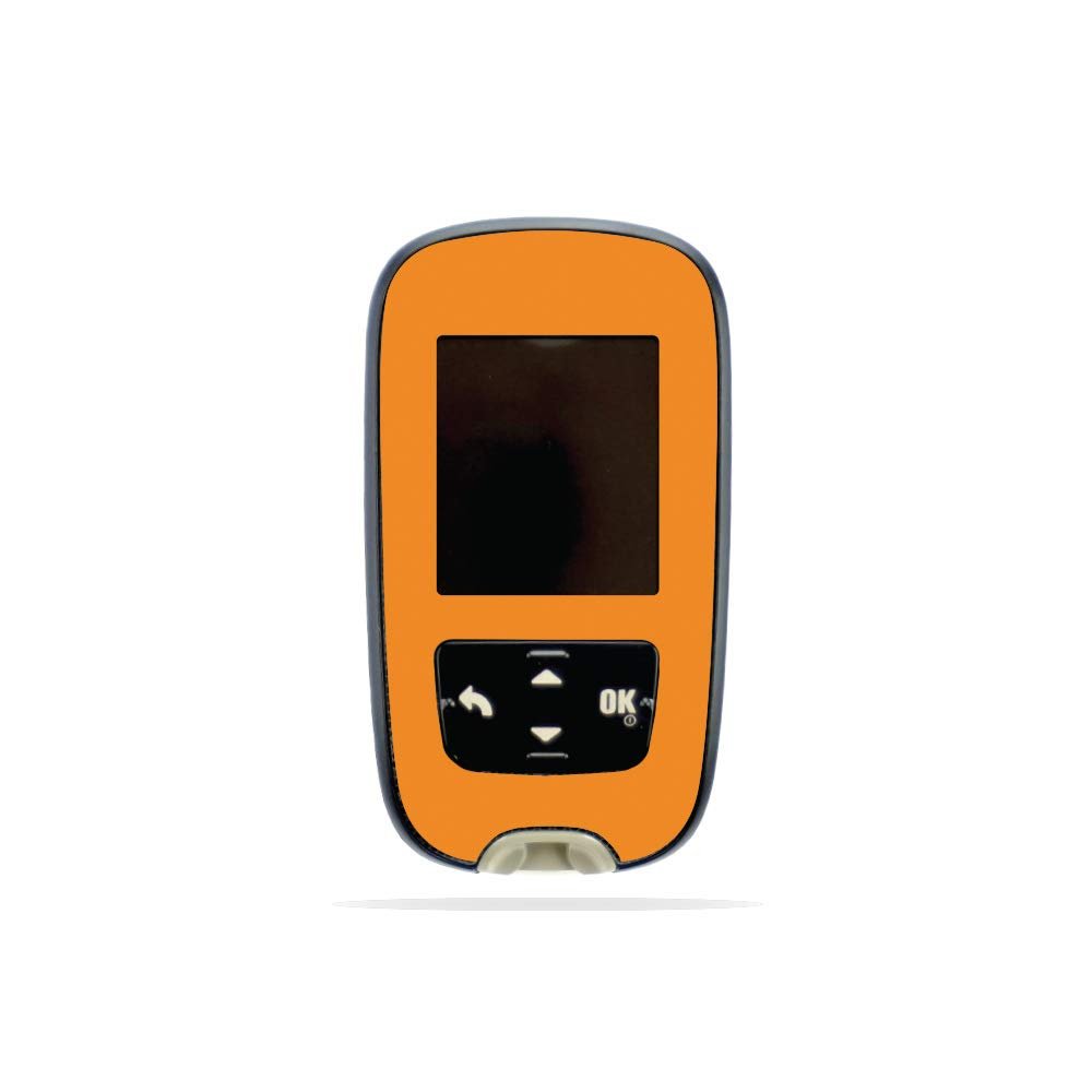 MightySkins Skin Compatible with Accu-Chek Guide - Solid Orange | Protective, Durable, and Unique Vinyl Decal wrap Cover | Easy to Apply, Remove, and Change Styles | Made in The USA