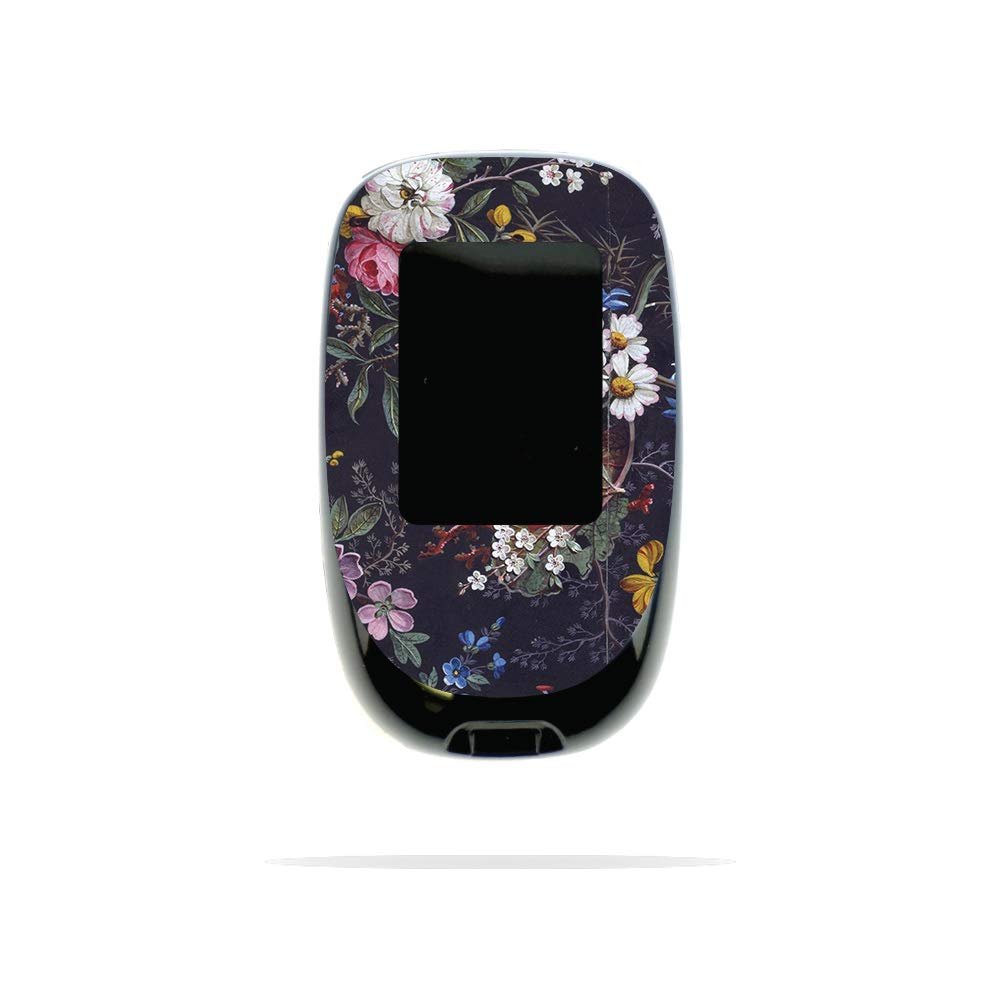 MightySkins Skin Compatible with Accu-Chek Nano - Midnight Blossom | Protective, Durable, and Unique Vinyl Decal wrap Cover | Easy to Apply, Remove, and Change Styles | Made in The USA
