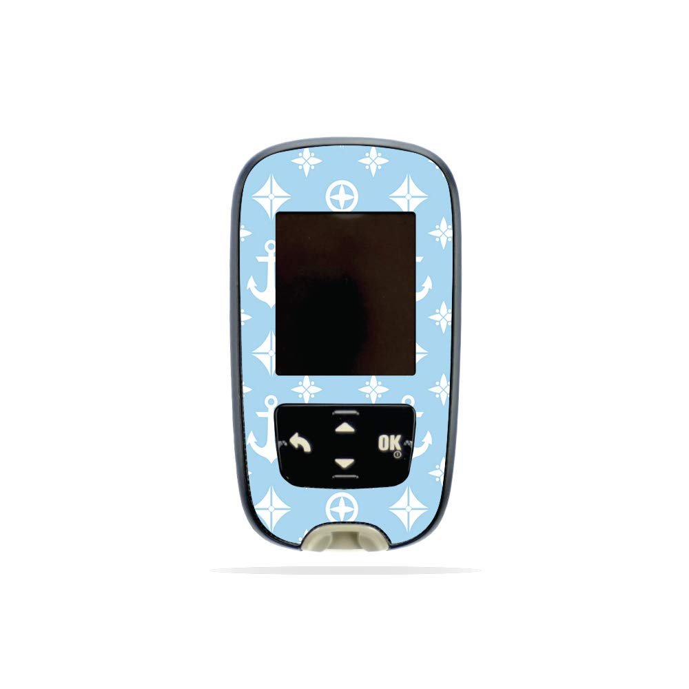 MightySkins Skin Compatible with Accu-Chek Guide - Baby Blue Designer | Protective, Durable, and Unique Vinyl Decal wrap Cover | Easy to Apply, Remove, and Change Styles | Made in The USA