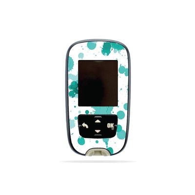 MightySkins Skin Compatible with Accu-Chek Guide - Teal Splatter | Protective, Durable, and Unique Vinyl Decal wrap Cover | Easy to Apply, Remove, and Change Styles | Made in The USA