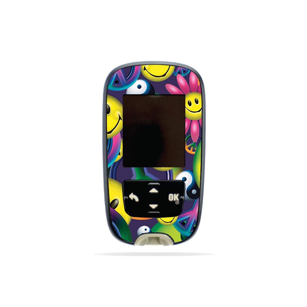 MightySkins Skin Compatible with Accu-Chek Guide - Peace Smile | Protective, Durable, and Unique Vinyl Decal wrap Cover | Easy to Apply, Remove, and Change Styles | Made in The USA