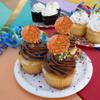 Hamburger Cheeseburger Pattern with Fries and Bacon Cupcake Picks Toppers Decoration Set of 6 view 4