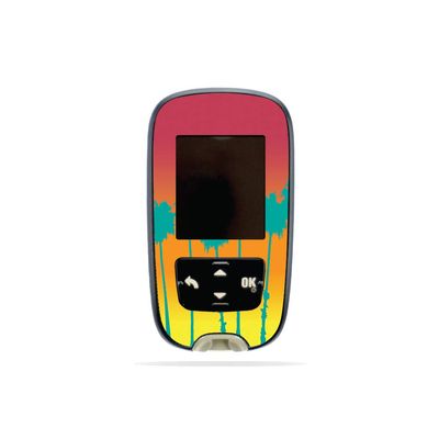 MightySkins Skin Compatible with Accu-Chek Guide - Sherbet Palms | Protective, Durable, and Unique Vinyl Decal wrap Cover | Easy to Apply, Remove, and Change Styles | Made in The USA