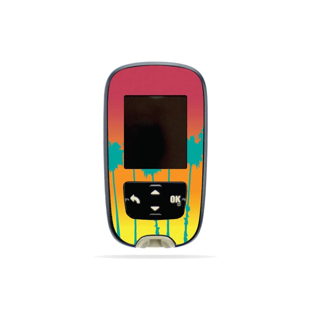 MightySkins Skin Compatible with Accu-Chek Guide - Sherbet Palms | Protective, Durable, and Unique Vinyl Decal wrap Cover | Easy to Apply, Remove, and Change Styles | Made in The USA