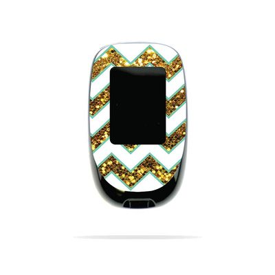 MightySkins Skin Compatible with Accu-Chek Nano - Glitzy Chevron | Protective, Durable, and Unique Vinyl Decal wrap Cover | Easy to Apply, Remove, and Change Styles | Made in The USA