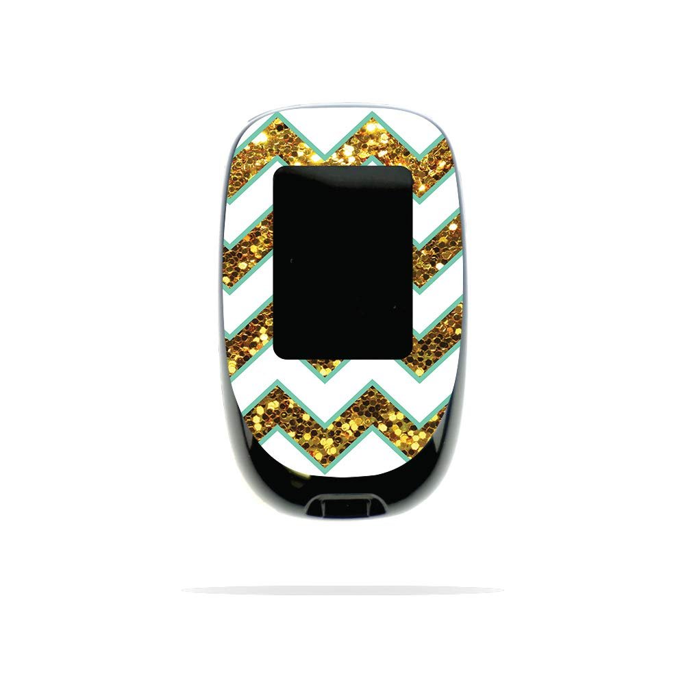 MightySkins Skin Compatible with Accu-Chek Nano - Glitzy Chevron | Protective, Durable, and Unique Vinyl Decal wrap Cover | Easy to Apply, Remove, and Change Styles | Made in The USA