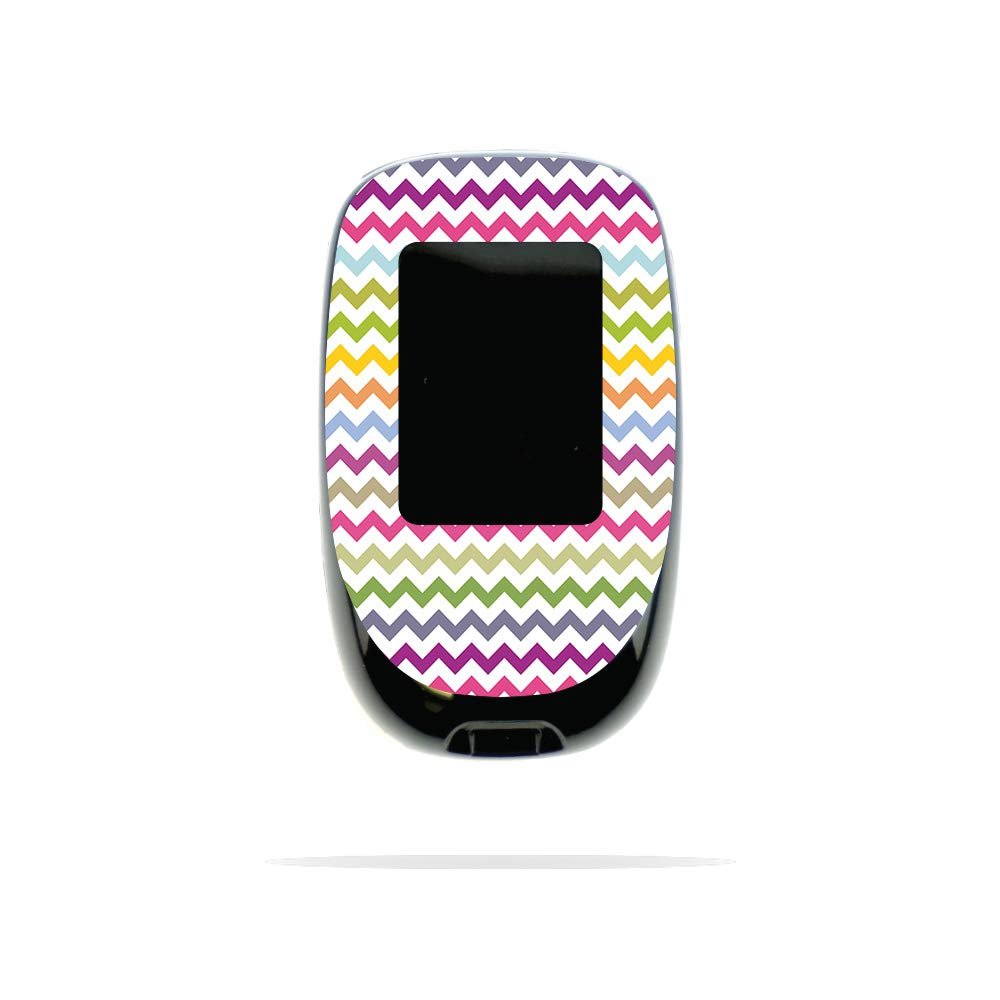 MightySkins Skin Compatible with Accu-Chek Nano - Rainbow Chevron | Protective, Durable, and Unique Vinyl Decal wrap Cover | Easy to Apply, Remove, and Change Styles | Made in The USA