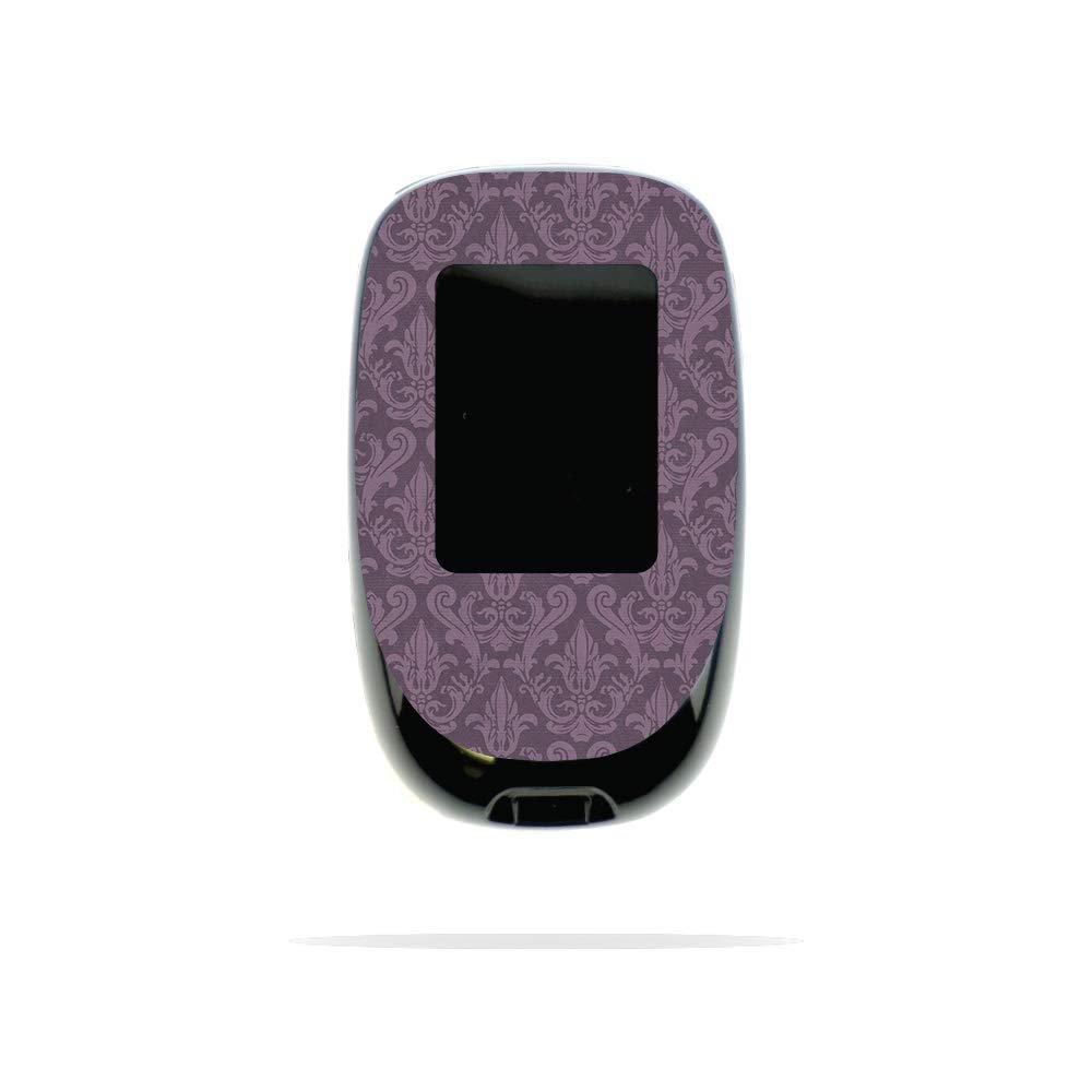 MightySkins Skin Compatible with Accu-Chek Nano - Plum Damask | Protective, Durable, and Unique Vinyl Decal wrap Cover | Easy to Apply, Remove, and Change Styles | Made in The USA