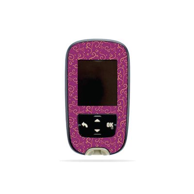 MightySkins Skin Compatible with Accu-Chek Guide - Magenta Swirls | Protective, Durable, and Unique Vinyl Decal wrap Cover | Easy to Apply, Remove, and Change Styles | Made in The USA