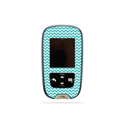 MightySkins Skin Compatible with Accu-Chek Guide - Turquoise Chevron | Protective, Durable, and Unique Vinyl Decal wrap Cover | Easy to Apply, Remove, and Change Styles | Made in The USA