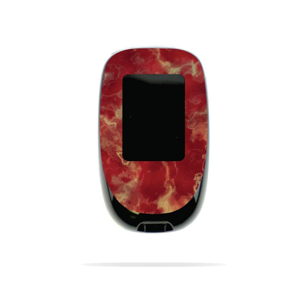 MightySkins Skin Compatible with Accu-Chek Nano - Crimson Marble | Protective, Durable, and Unique Vinyl Decal wrap Cover | Easy to Apply, Remove, and Change Styles | Made in The USA