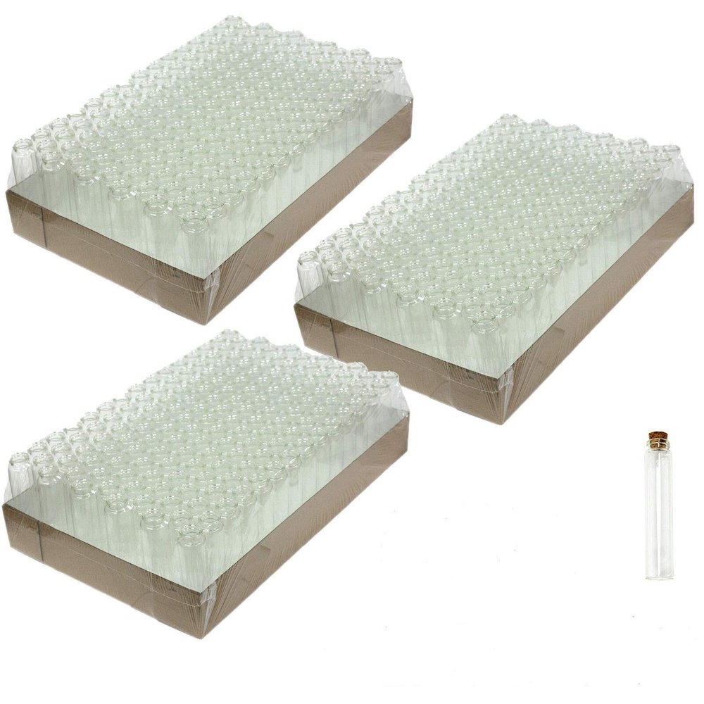9TRADING 480pc 4.8" Clear Glass Tube with Cork Pre-Roll Joint Blunt Cig Vials Storage Tubes