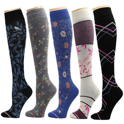 5 Pairs Dr. Motion Therapeutic Graduated 8-15mmHg Compression Women's Knee-hi Socks (N)