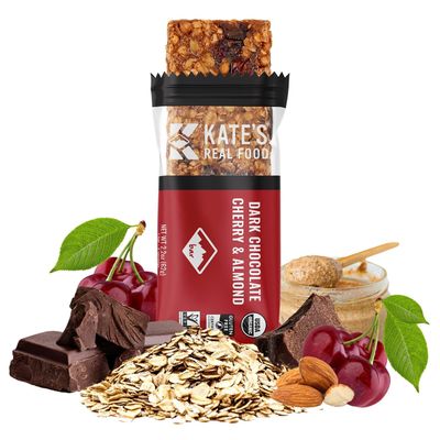 Kates Real Food Organic Granola Bars (2.2 oz, Pack of 6), Dark Chocolate Cherry & Almond Fruit & Nut Energy Bar Non-GMO, All-Natural Ingredients, Gluten-Free and Soy-Free Healthy Snack with Natural Flavors
