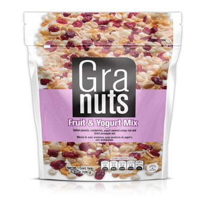 Granuts Fruit & Yogurt Mix Family Pack | Crispy, Yogurt-Covered Rice | Peanuts, Cranberries, & Pineapple | Delicious Snack | 6.35 Oz (Pack of 1)