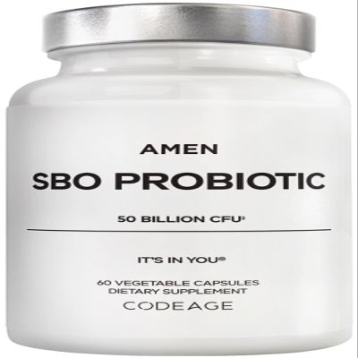 Amen Probiotics Supplement, SBO Probiotic and Organic Prebiotics, 50 Billion CFUs, Shelf Stable, No Refrigeration Required, Flora Daily Probiotic Formula for Women & Men, Vegan & Non-GMO, 60 Capsules