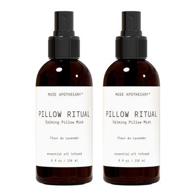Muse Apothecary Pillow Ritual - Aromatic, Calming and Relaxing Pillow Mist, Linen and Fabric Spray - Infused with Natural Aromatherapy Essential Oils - 8 oz, Fleur du Lavender, 2 Pack