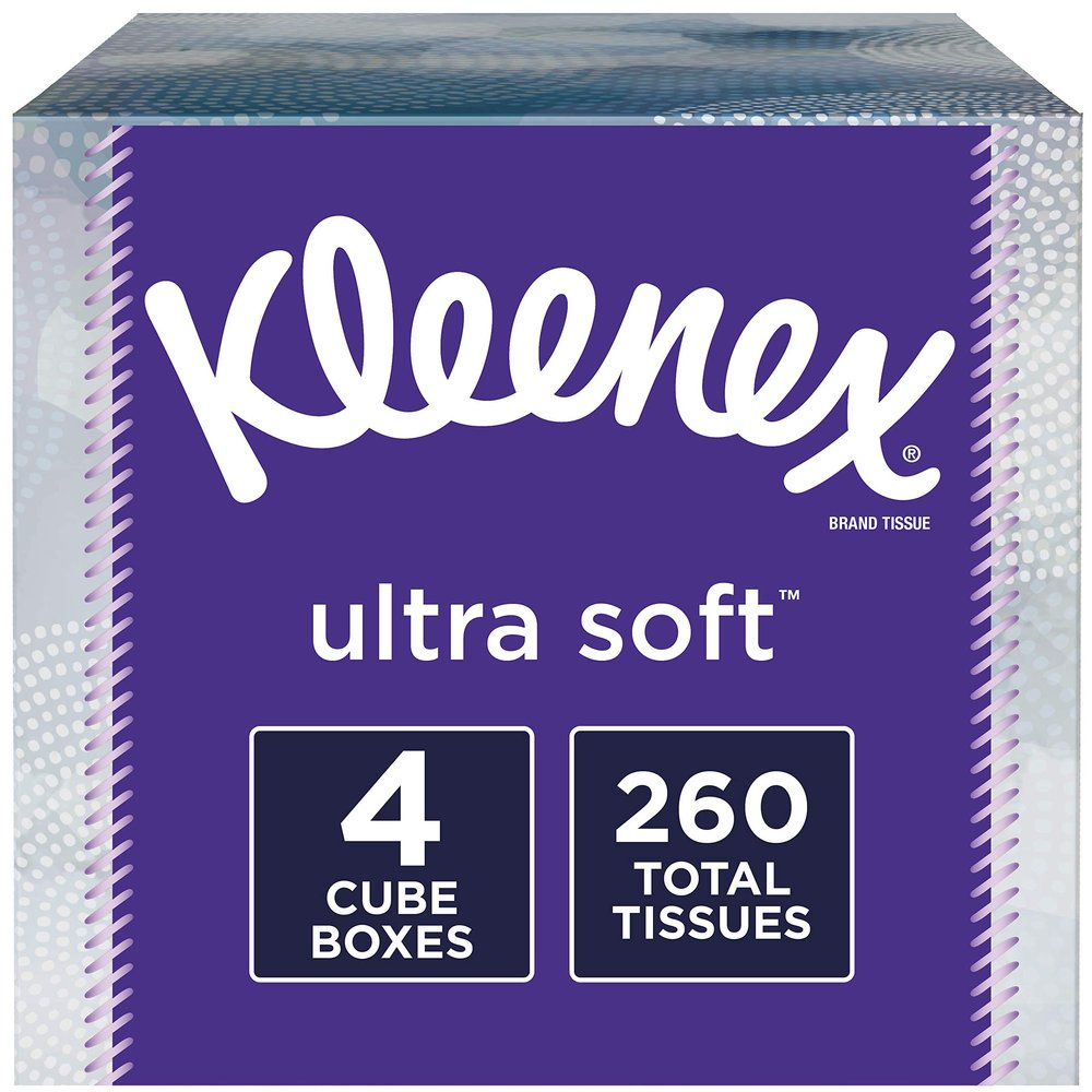 Kleenex Ultra Facial Tissue, Upright Boxes, 65 Count per box, Pack of 4