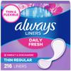 Always Daily Fresh Thin Liners, Regular Absorbency, Unscented Panty Liners, 216 Count view 1