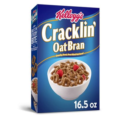 Cracklin' Oat Bran Cold Breakfast Cereal, High Fiber Cereal, 8 Vitamins and Minerals, Original, 16.5oz Box (1 Box)