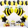24 Pack Happy Bee Day Gold Glitter Banner & Happy Bee Day Cake Topper Bumblebee Party Decoration Bumble Bee Balloons for Honey Bee Themed Birthday Party Baby Shower Supplies view 3