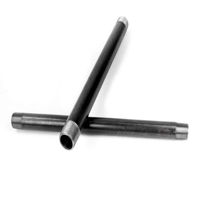 CMI Inc 1/2" x 12" Industrial Black Pipe, Malleable Cast Iron Pipe Nipple, for Vintage DIY Furniture Home Pipe Decor, Fits Half Inch Black Threaded Pipe Nipples and Fittings, 6 Pack (6, 1/2" x 12")