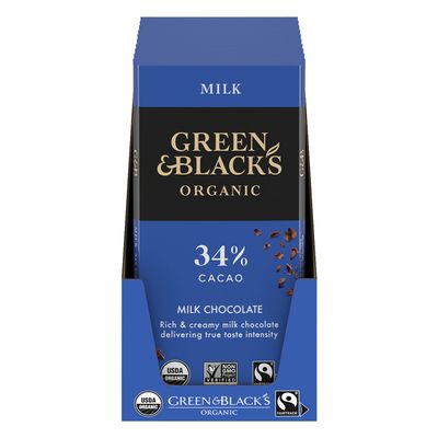 Green & Black's Organic Milk Chocolate Bar, 34% Cacao, 10 - 3.17 oz Bars