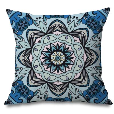 Mymassagepillow- Pressure Activated Massage Pillow for Back, Neck, Feet, & More - Stylish & Durable Neck and Back Massager & Sciatica Pillow - 13in x 13in - Machine Washable Cover (Blue Mandala)
